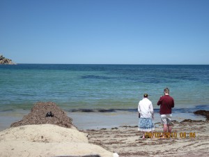 MIt der Freundin am Strand von Victor Harbor