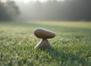 Migräne Erfahrungsbericht Schmerzlinderung Heilung Symbolbild Balance Stein Morgentau