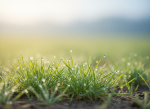 Fernheilung Erfahrungsbericht Rückenschmerzen Nebenhöhlen Symbolbild Frühlingsgras Tautropfen Licht